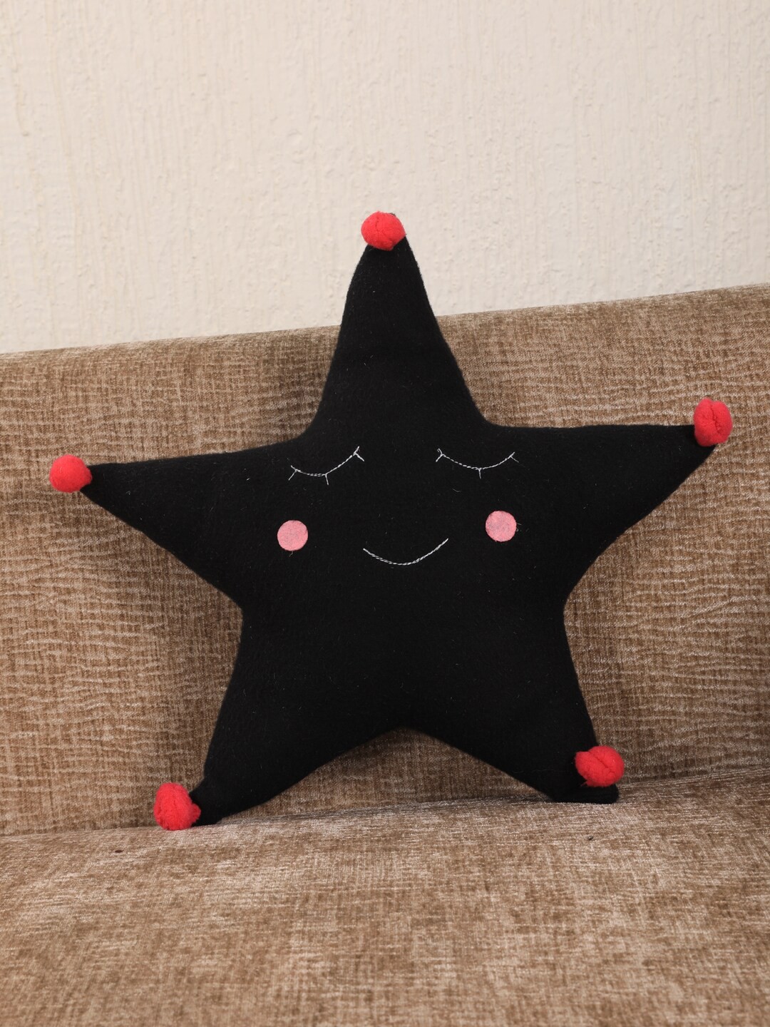 

My Gift Booth Black & Red Embellished Star Cushion With Filler