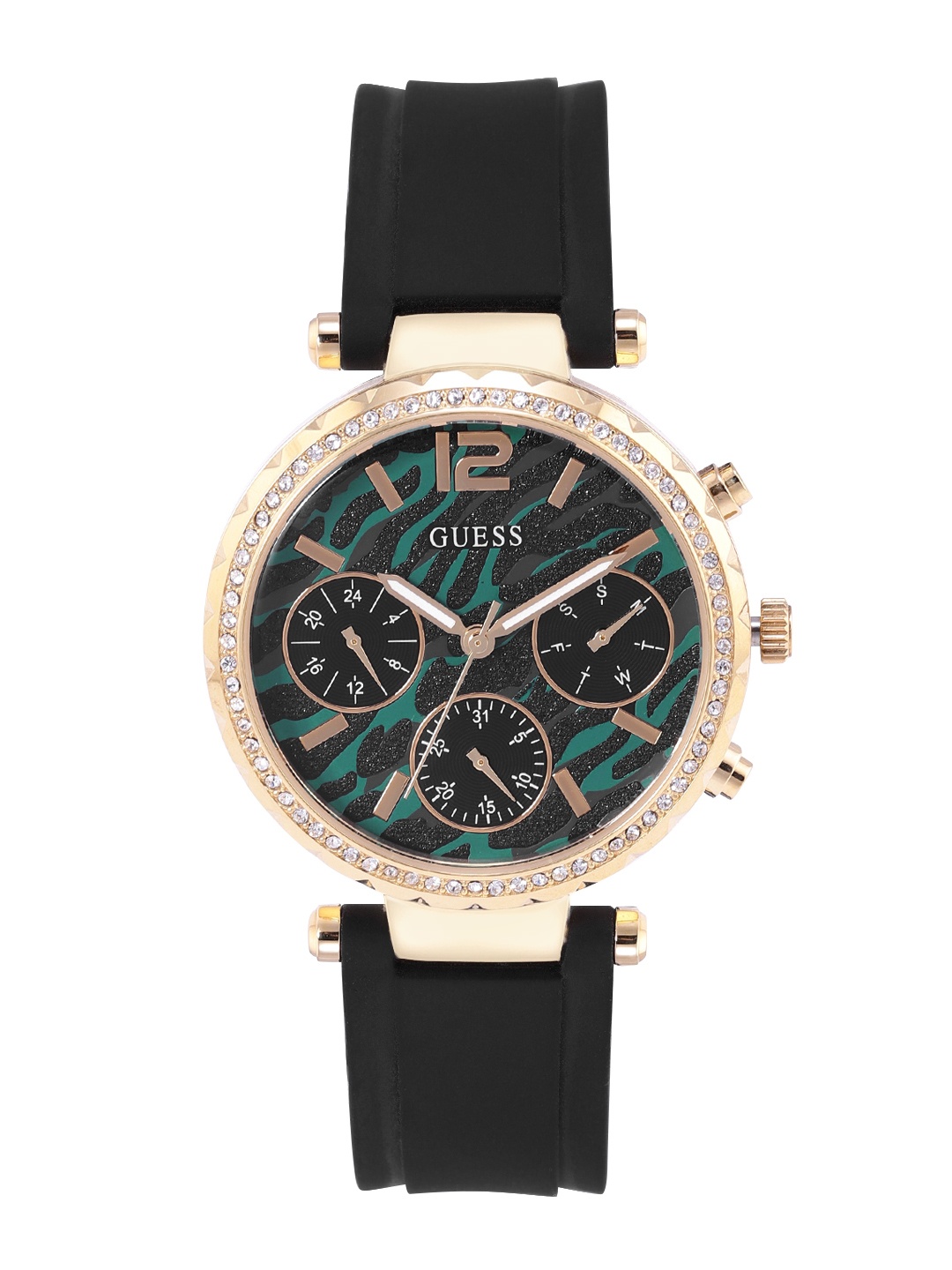 

GUESS Women Green Gold-Toned Analogue Watch GW0113L1