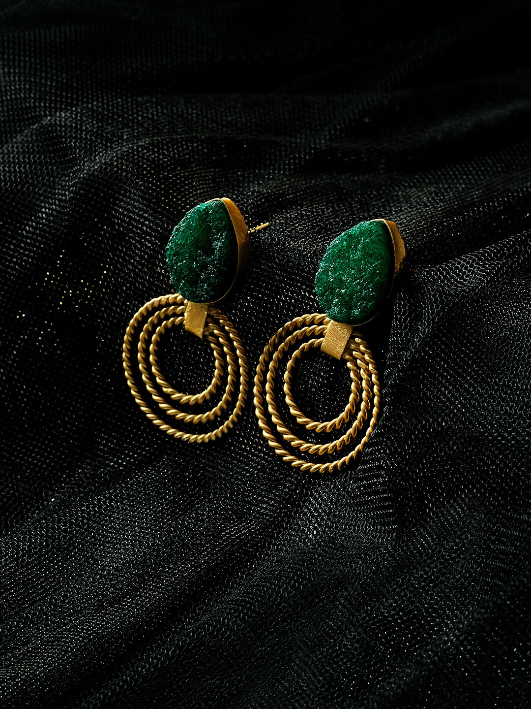 

PANASH Gold-Plated Circular Drop Earrings
