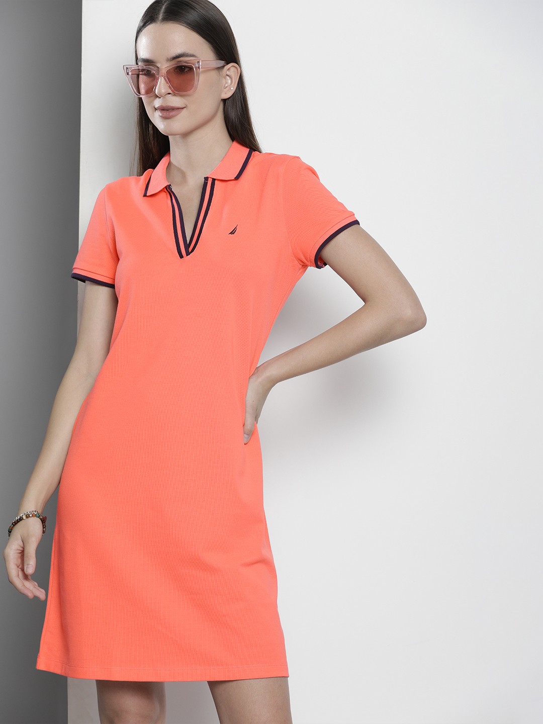

Nautica Coral Solid T-shirt Dress