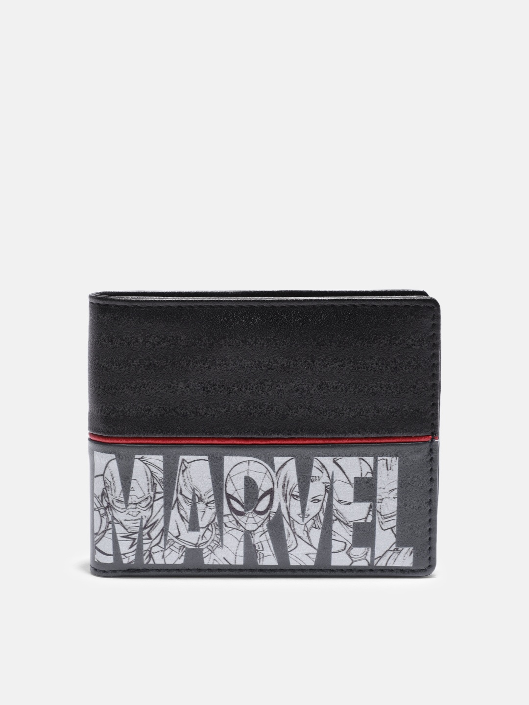 

Kook N Keech Marvel Men Black & White Printed Two Fold Wallet
