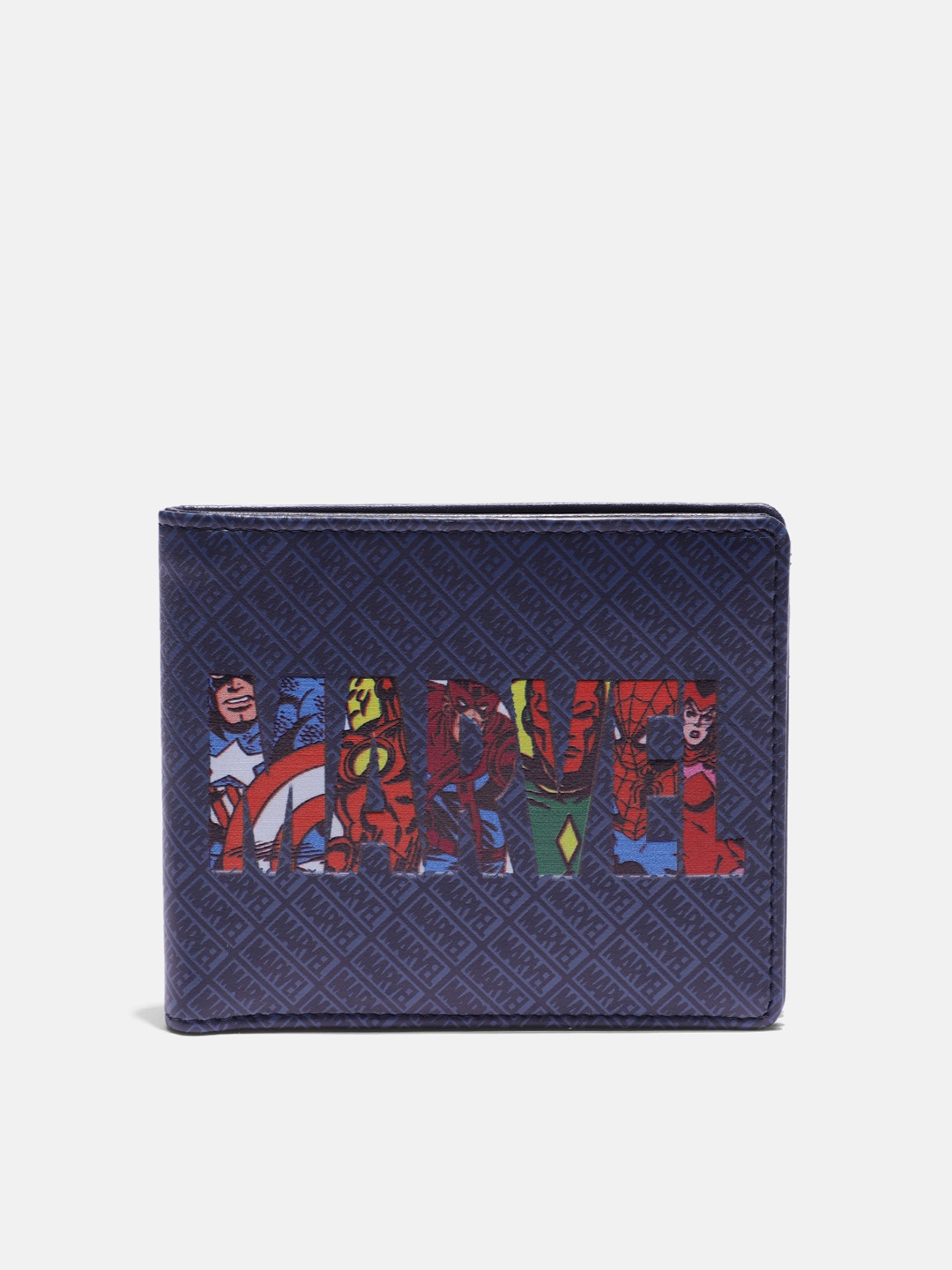 

Kook N Keech Marvel Men Blue Printed Two Fold Wallet
