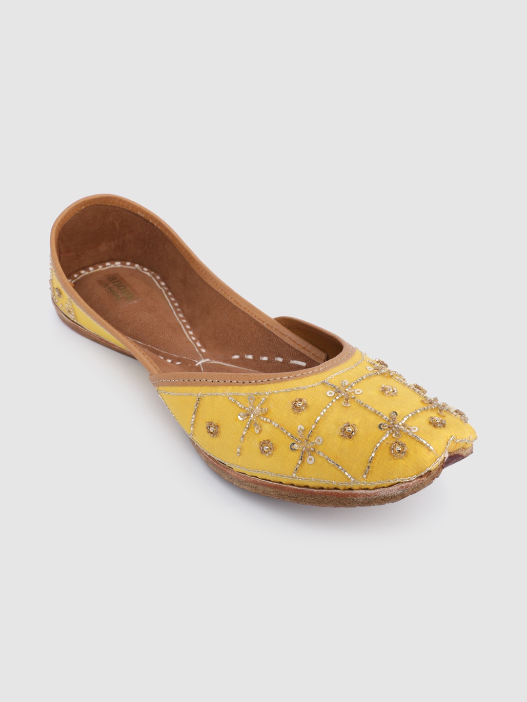 

Anouk Women Yellow Embellished Mojaris