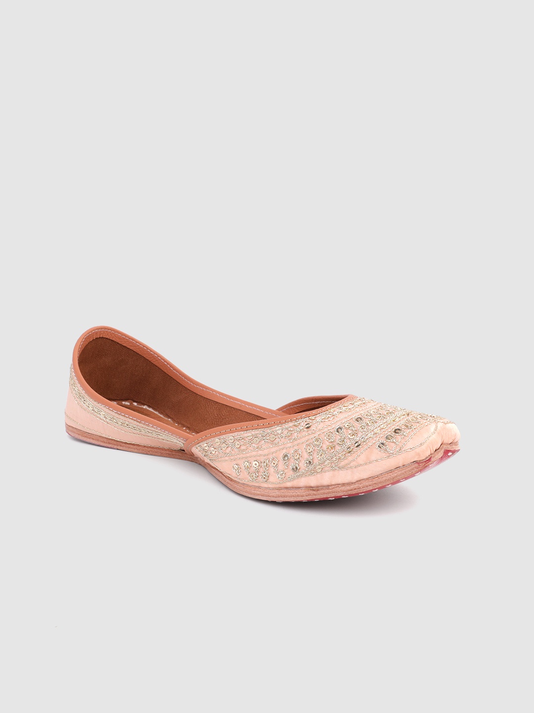 

Anouk Women Peach Woven Design Mojaris