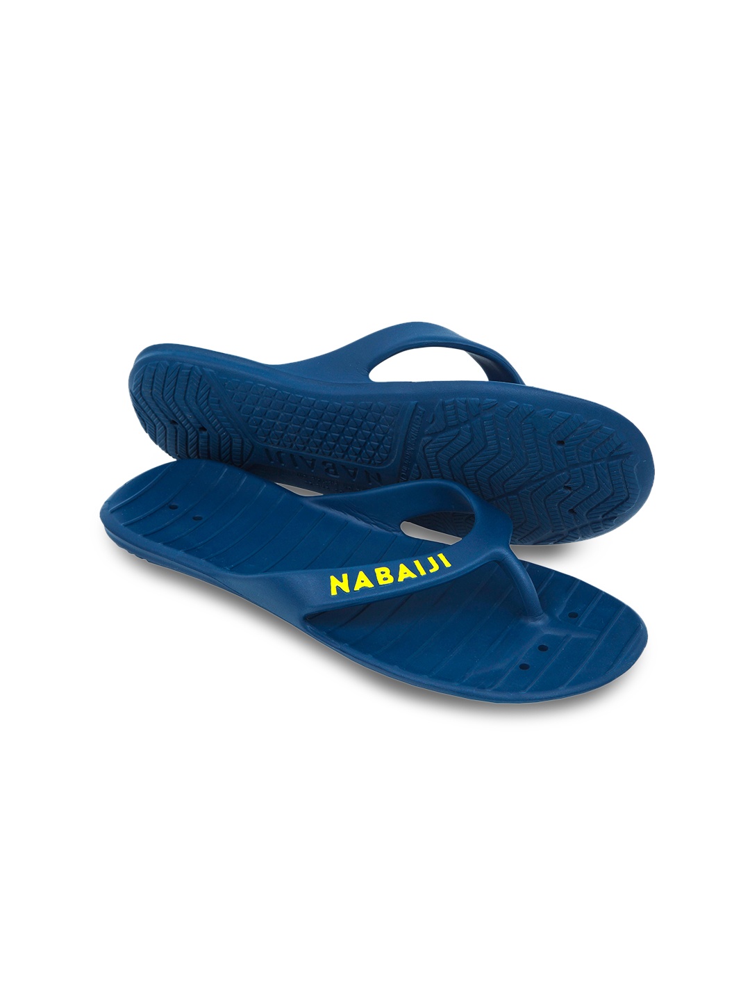 

Nabaiji By Decathlon Men Blue & Yellow Self Design Thong Flip-Flops