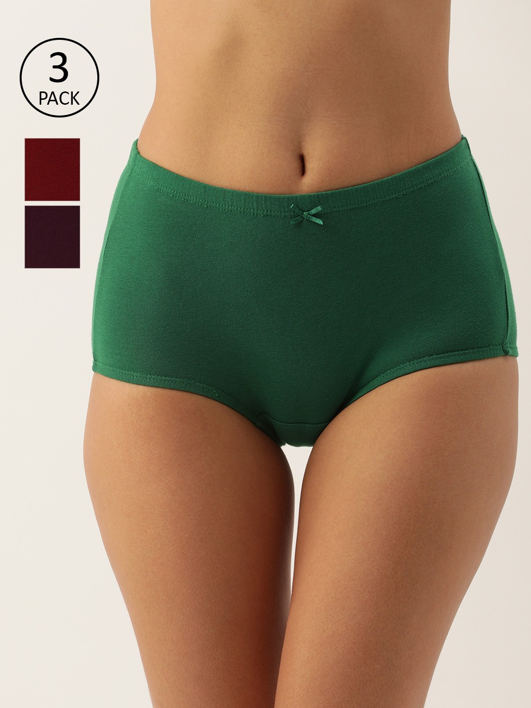 

Amante Women Solid Pack of 3 High Rise High Waist Basic Brief - PPK53005, Multi