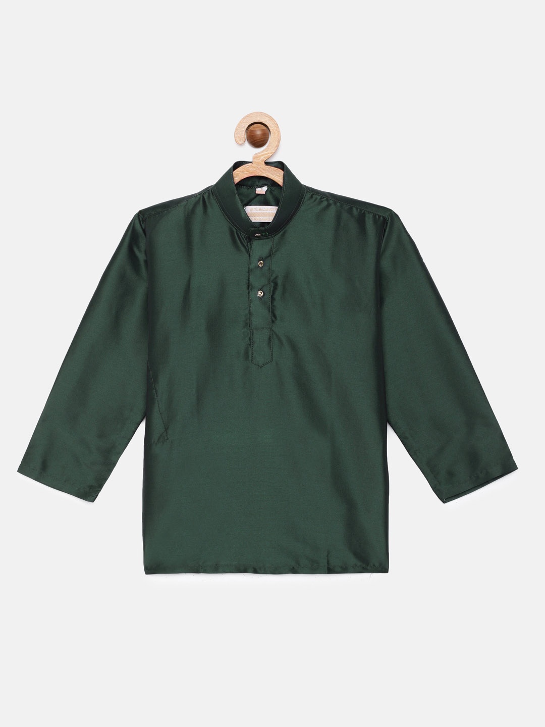 

THANGAMAGAN Boys Solid Green Kurta