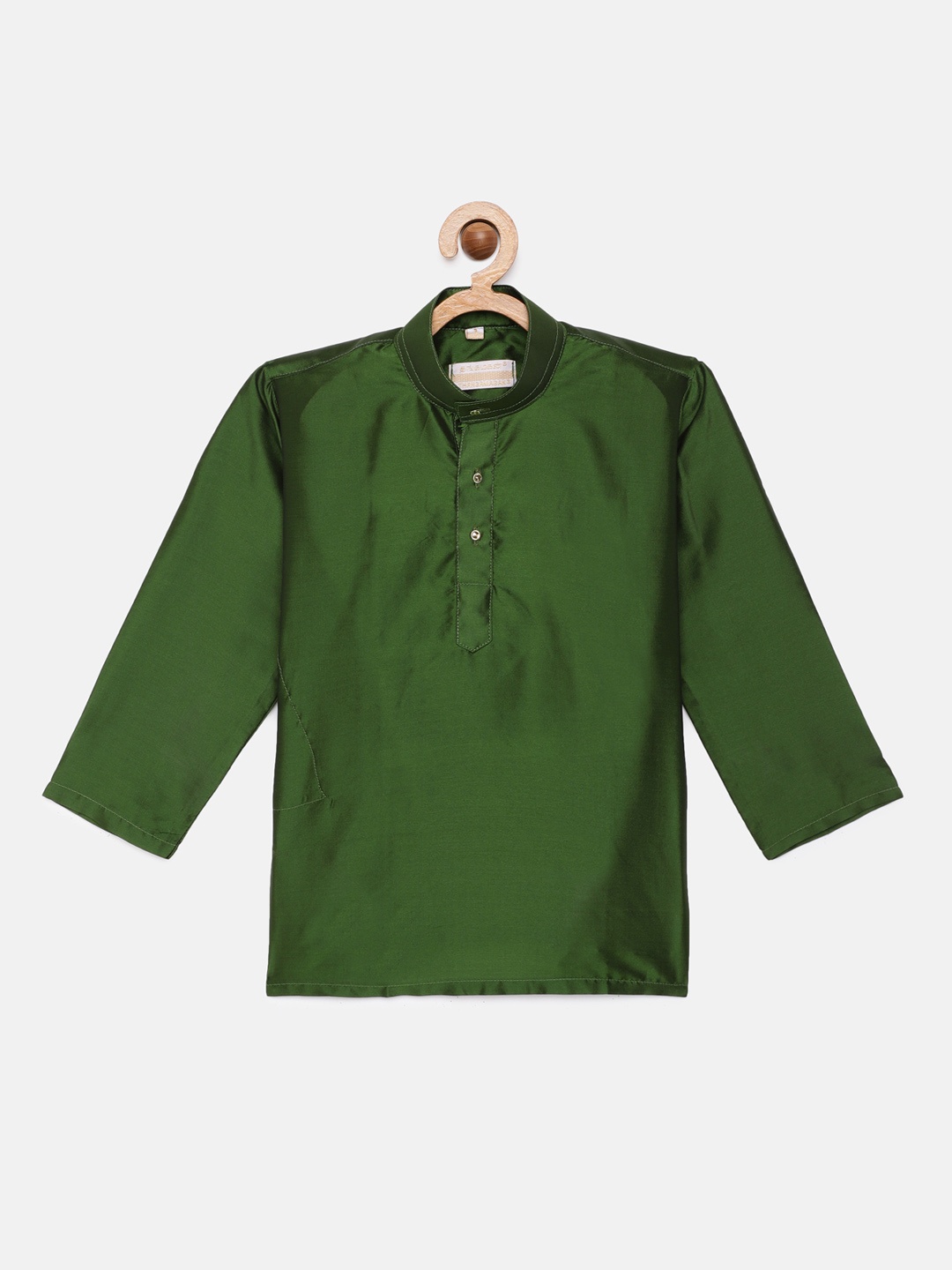 

THANGAMAGAN Boys Green Solid Kurta