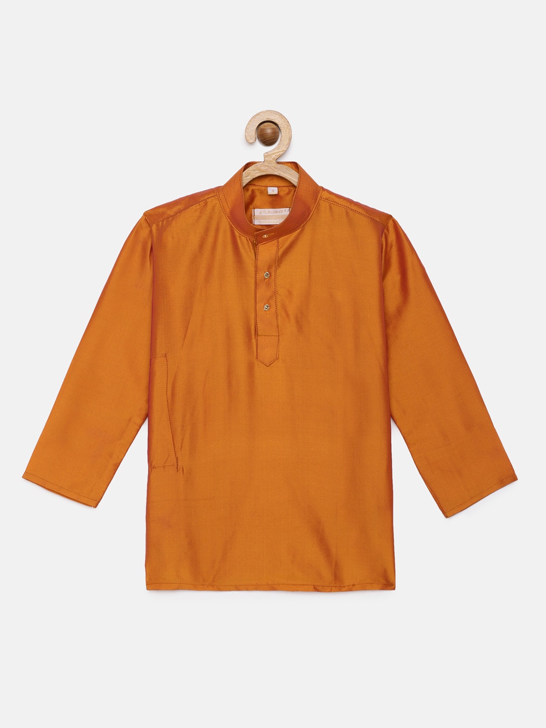 

THANGAMAGAN Boys Orange Solid Kurta