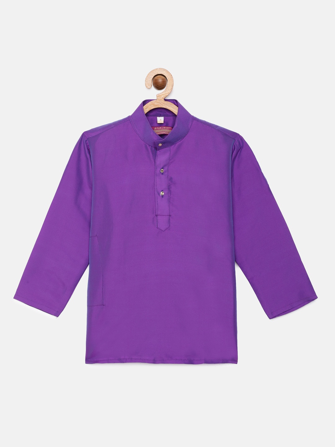 

THANGAMAGAN Boys Lavender Solid Kurta