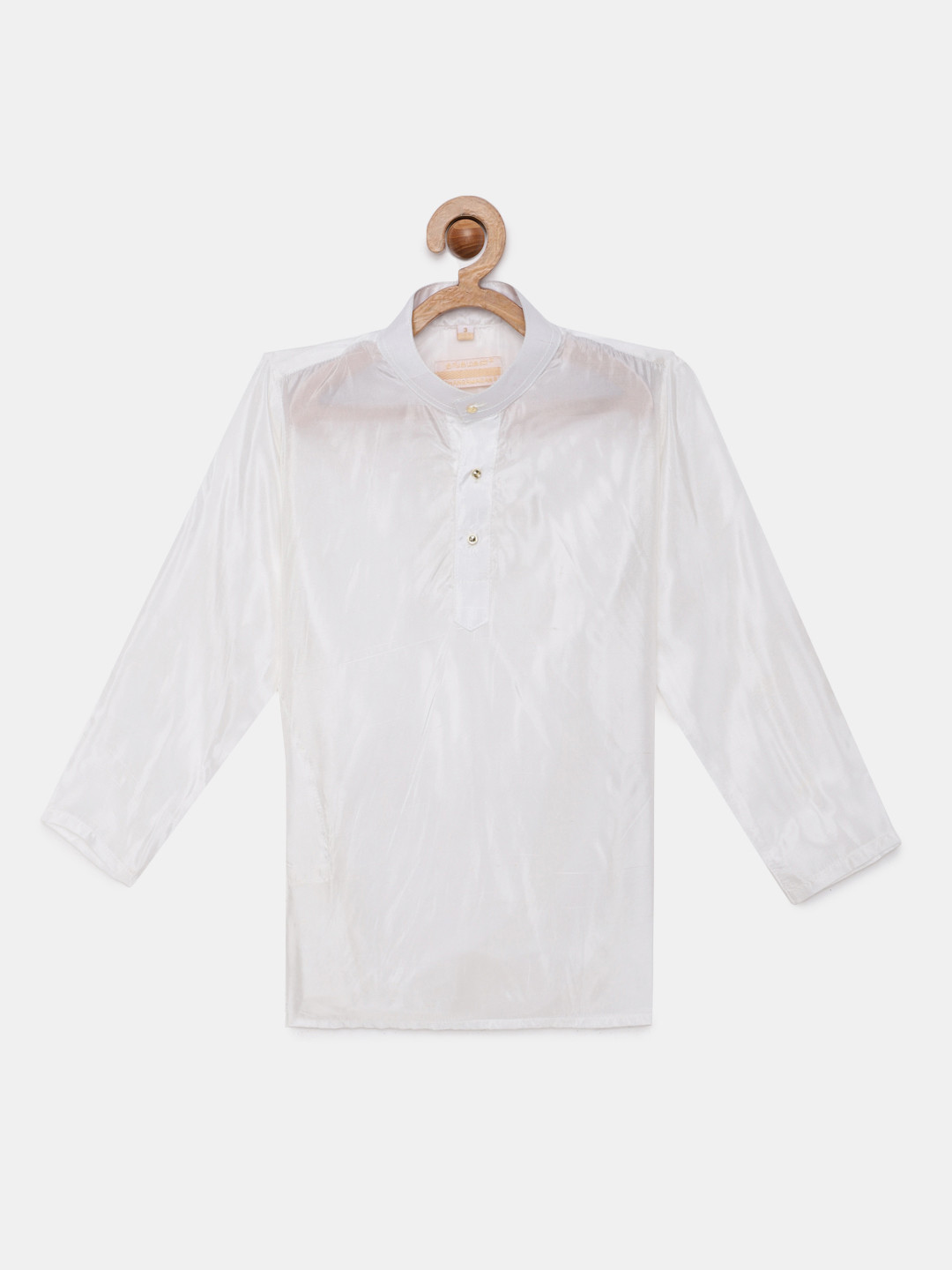 

THANGAMAGAN Boys White Art Silk Kurta