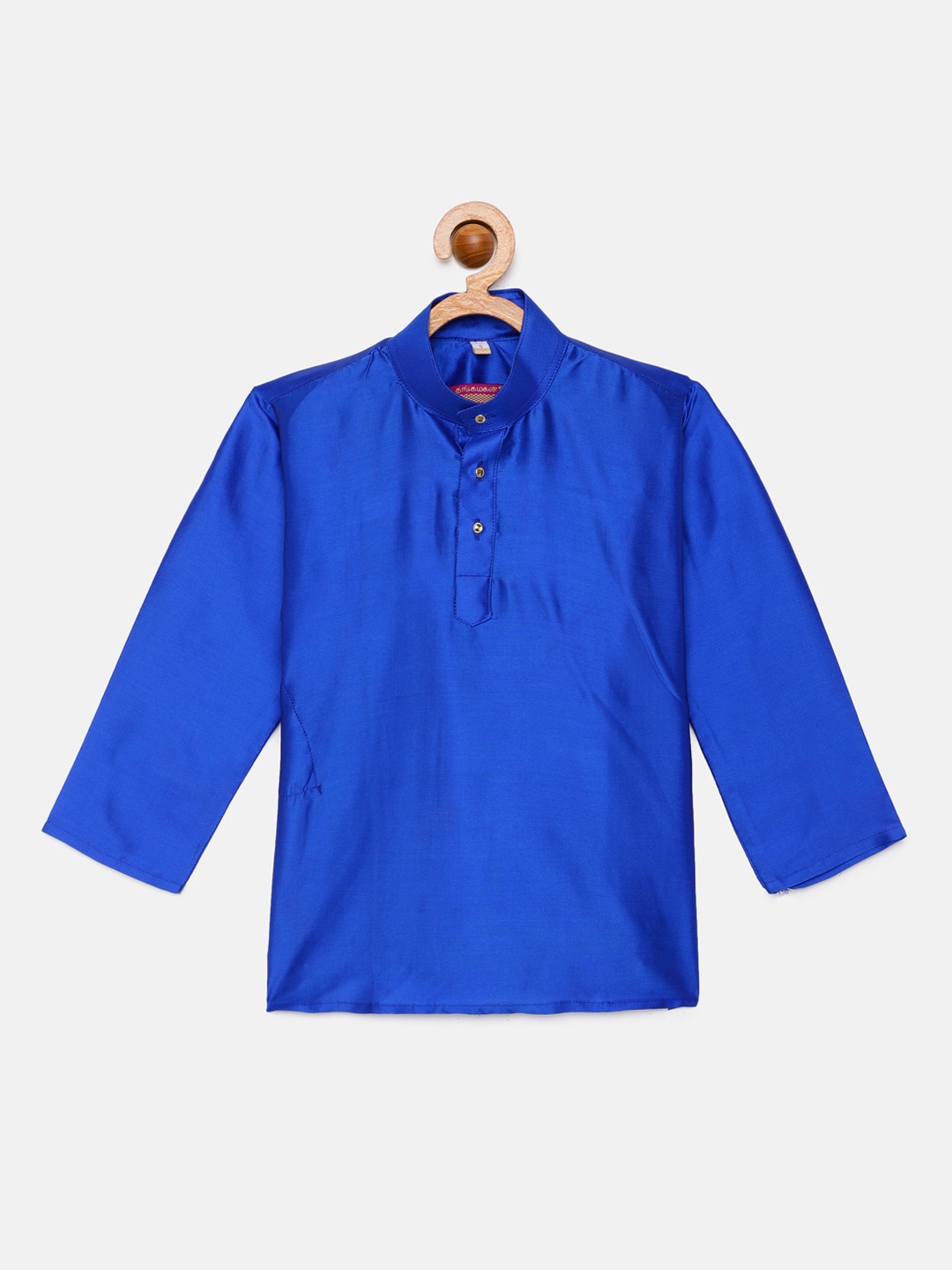 

THANGAMAGAN Boys Blue Art Silk Kurta