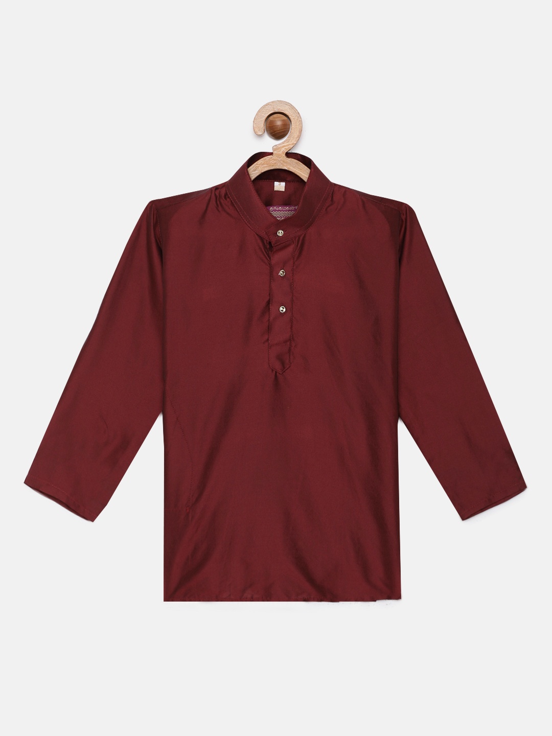 

THANGAMAGAN Boys Maroon Art Silk Kurta