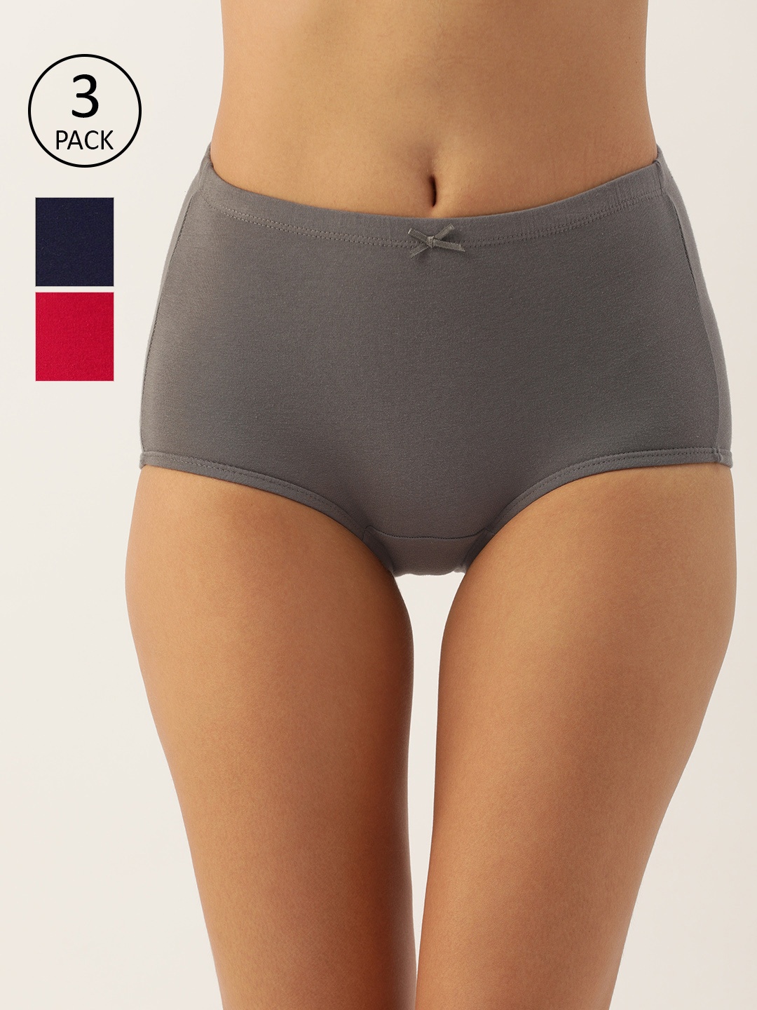 

Amante Women Pack of 3 Solid High Rise High Waist Basic Brief - PPK53005, Multi