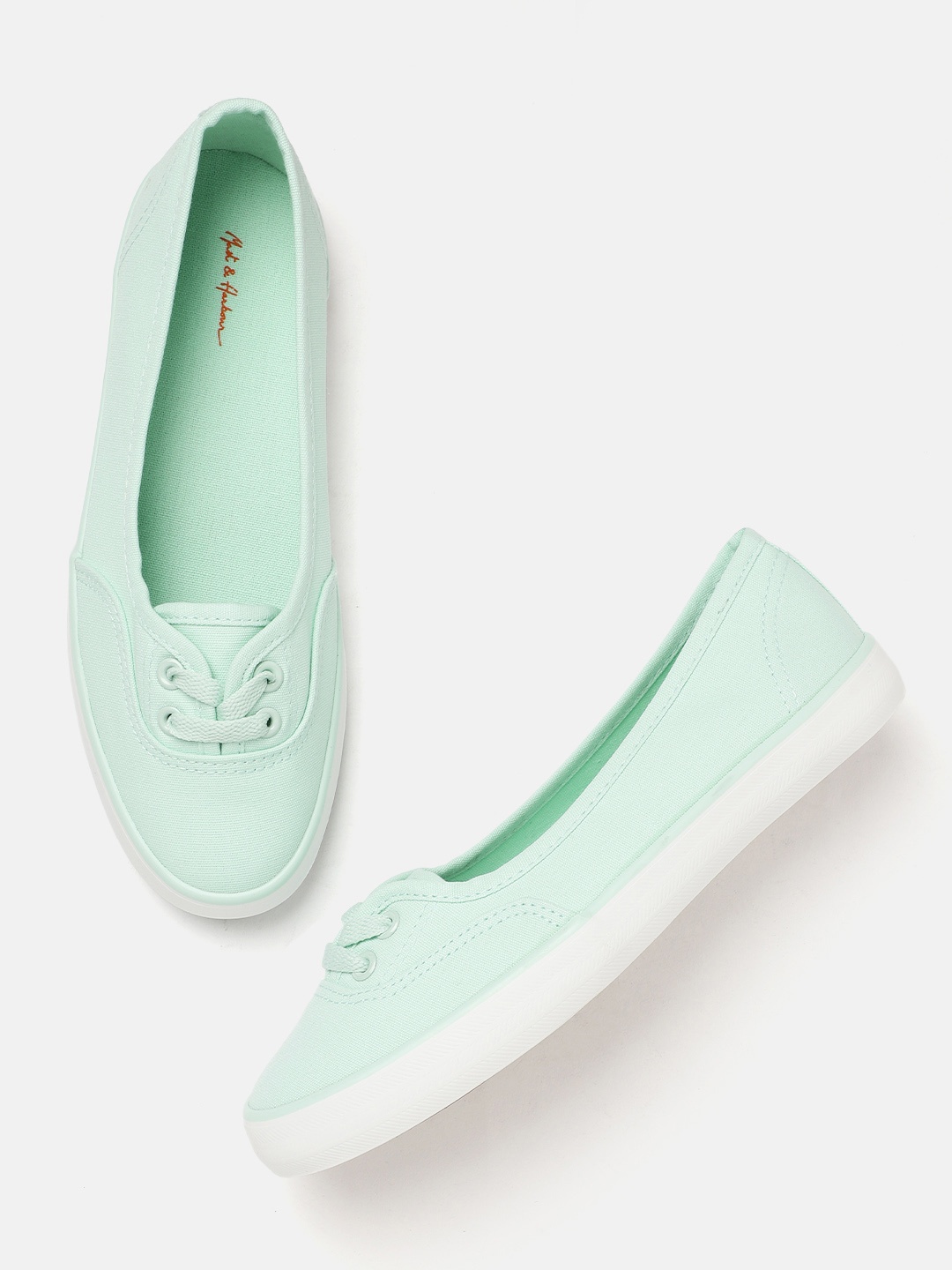 

Mast & Harbour Women Sea Green Slip-On Sneakers
