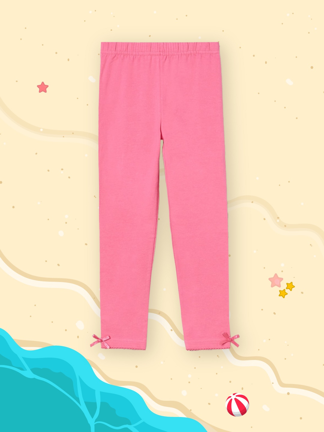 

max Girls Fuchsia Pink Solid Ankle-Length Leggings