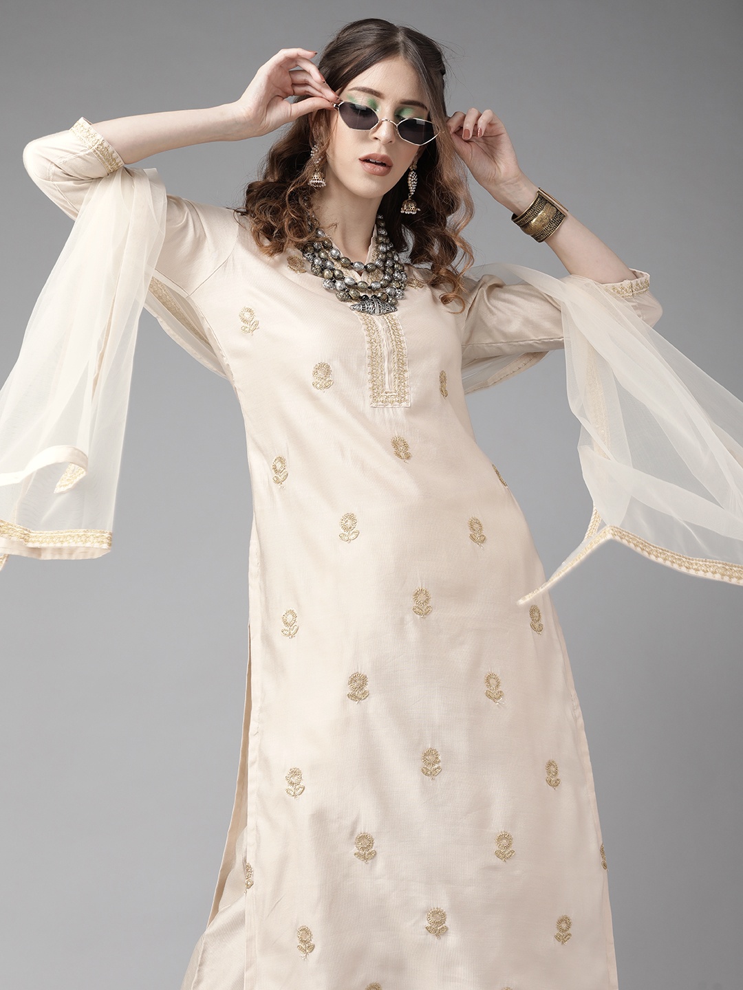 

Indo Era Rich Off White Embroidered Kurta Set