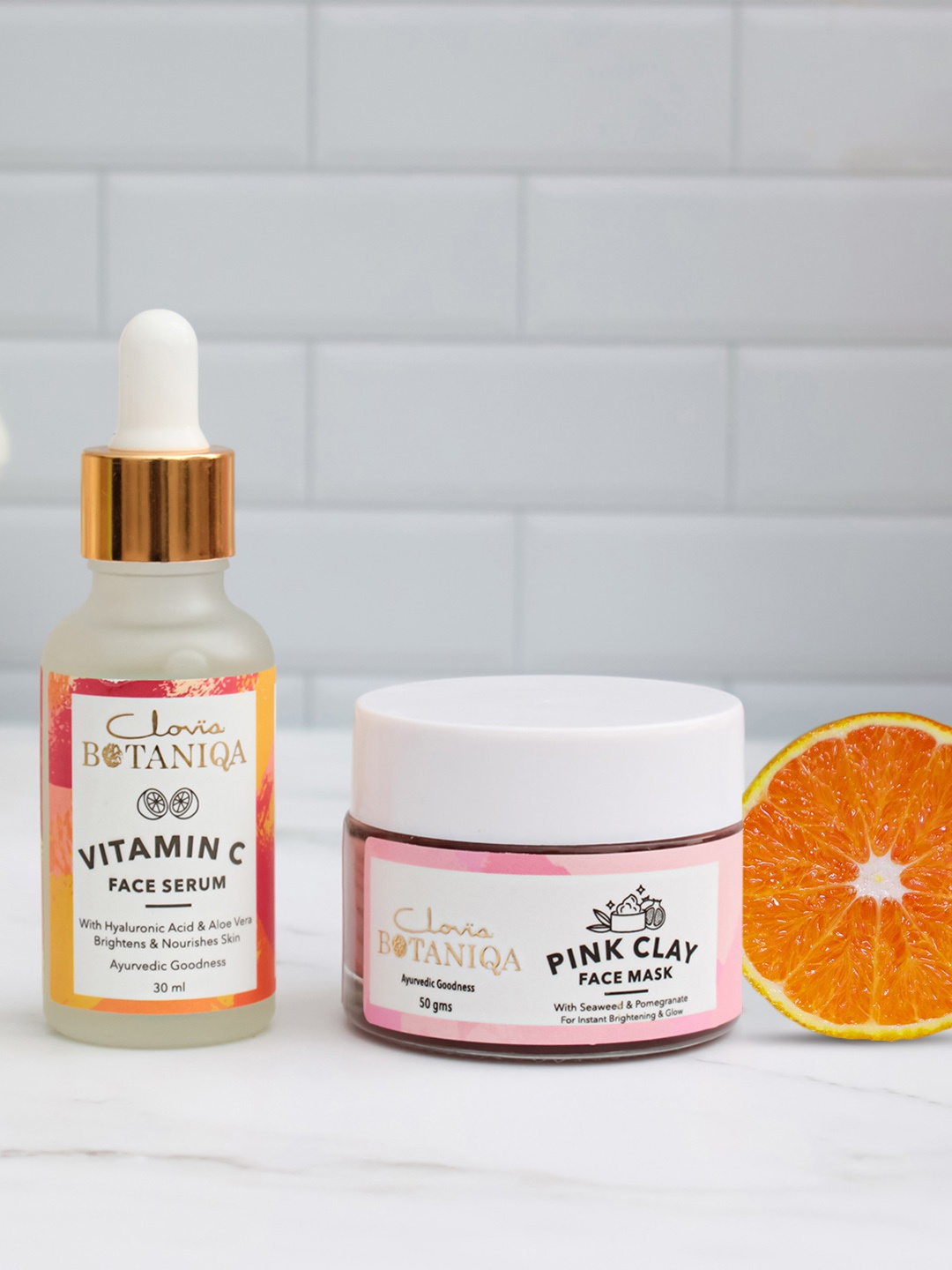 

Clovia BOTANIQA Combo of Vitamin C Face Serum & Pink Clay Face Mask - 80 ml, Transparent