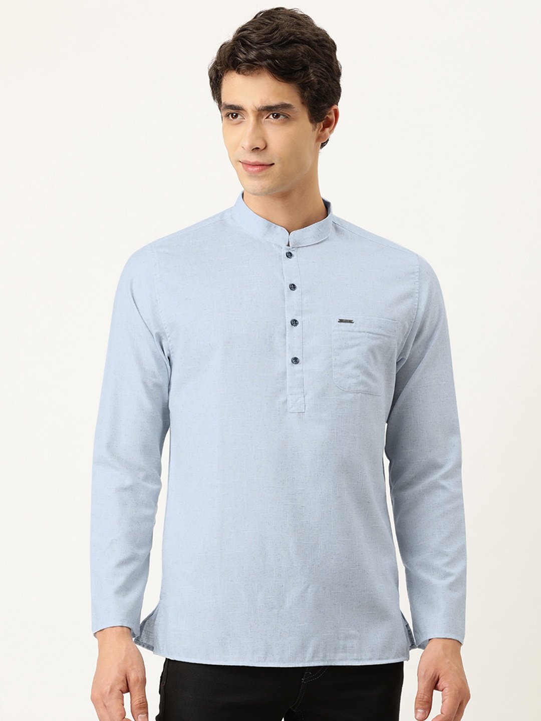 

Peter England Men Blue Slim Fit Solid Kurta