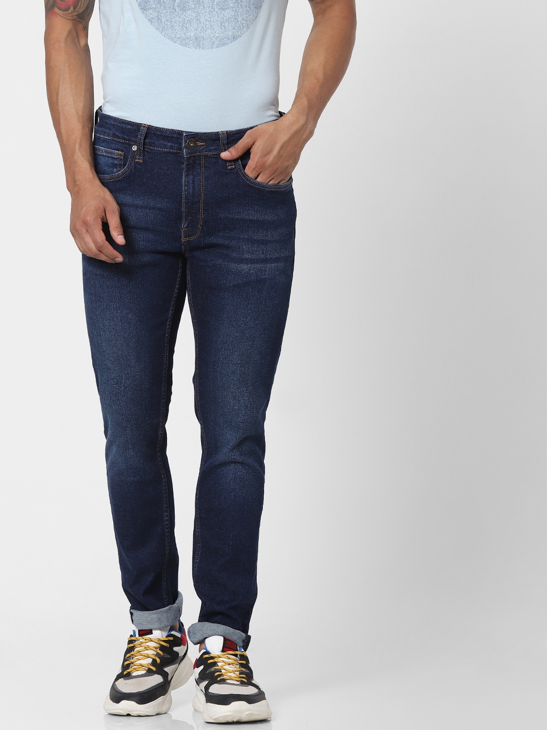

Jack & Jones Men Blue Skinny Fit Low-Rise Light Fade Stretchable Jeans