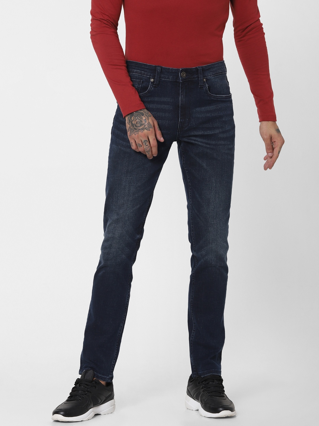 

Jack & Jones Men Blue Glenn Slim Fit Low-Rise Light Fade Stretchable Jeans