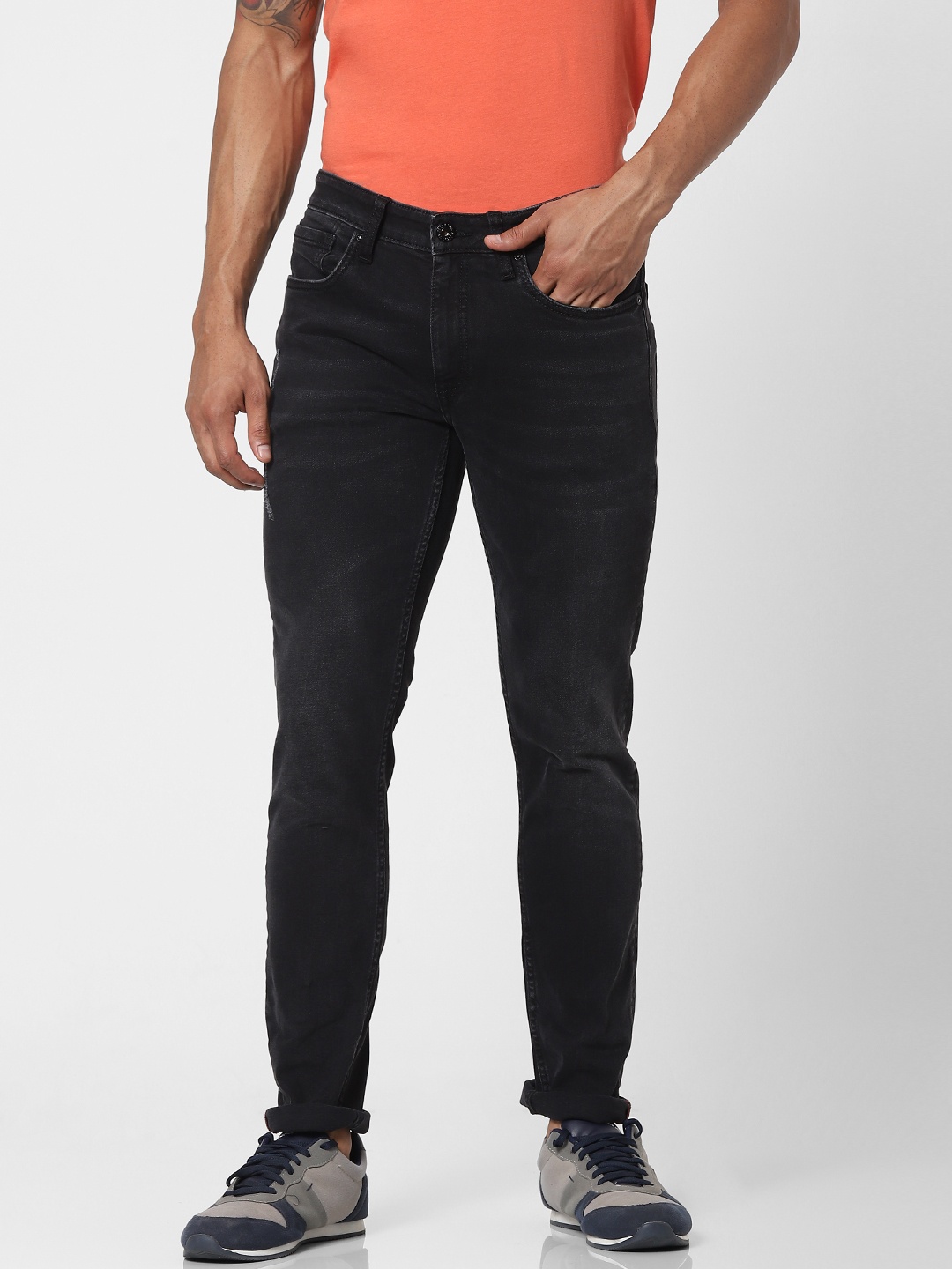 

Jack & Jones Men Black Ben Skinny Fit Low-Rise Light Fade Stretchable Jeans
