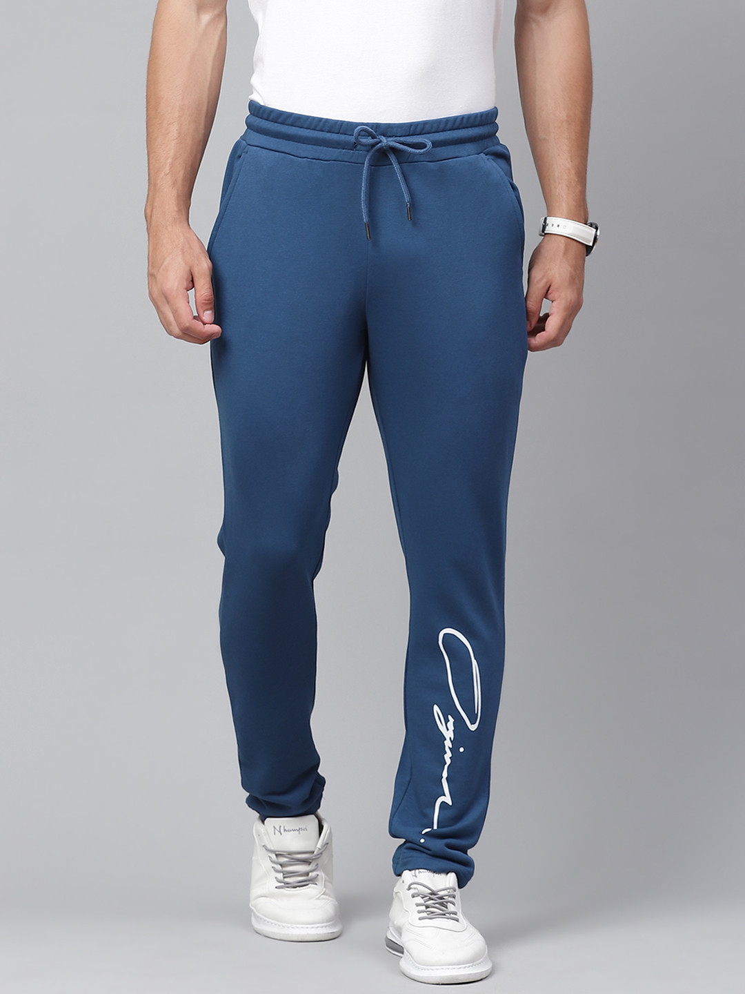 

Jack & Jones Men Blue Solid Track Pants