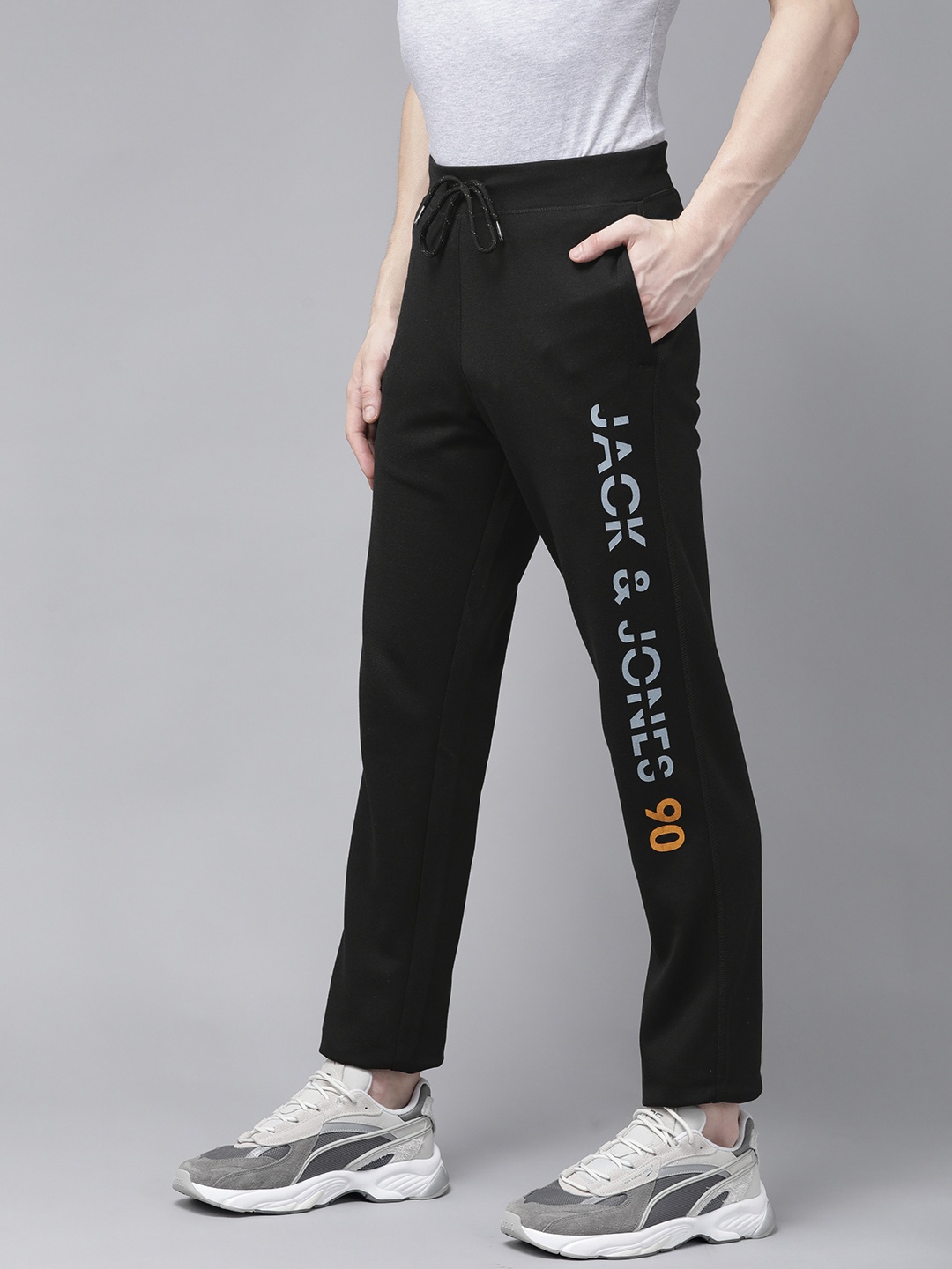

Jack & Jones Men Black Printed Straight Fit Track Pants