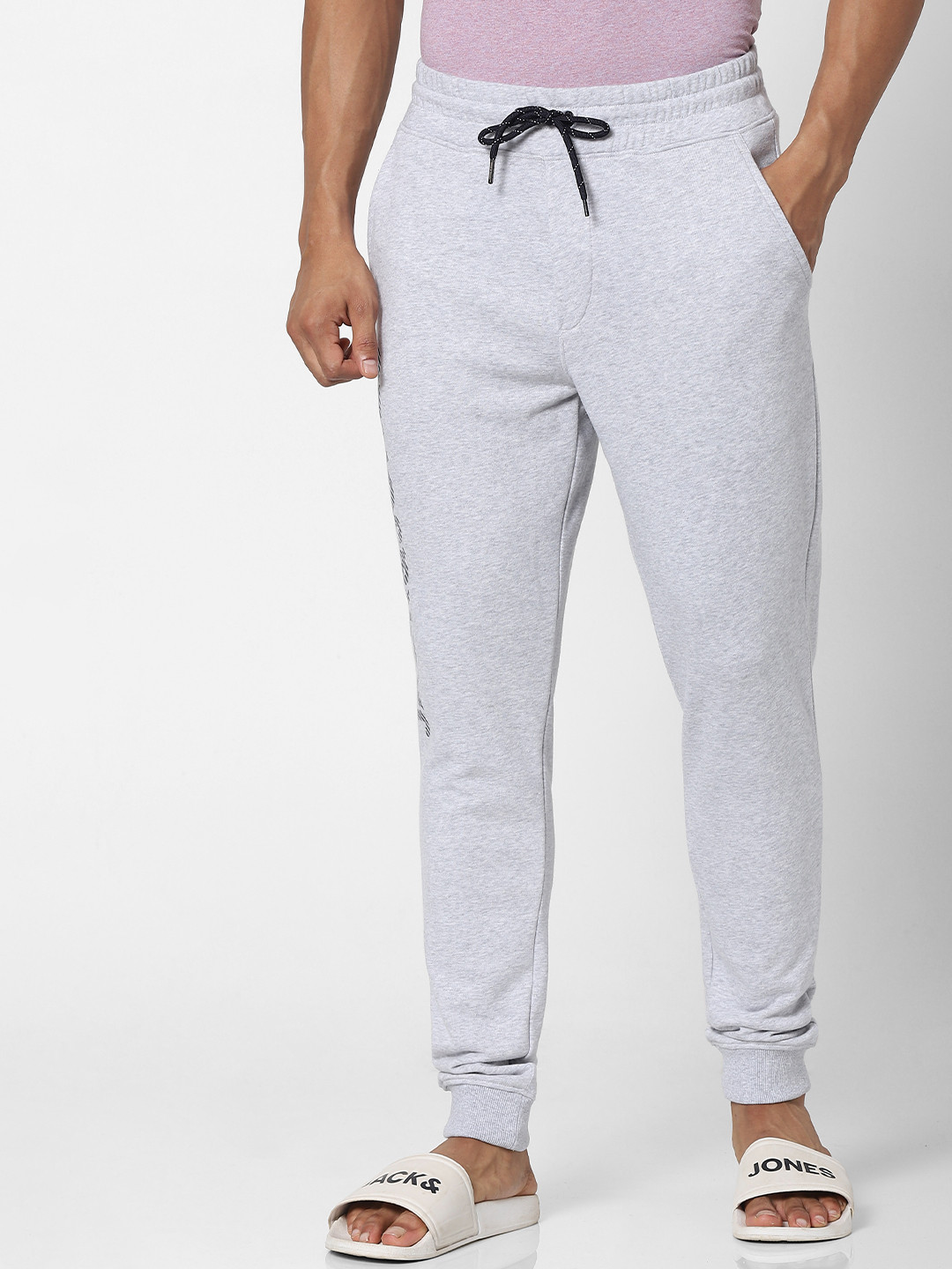 

Jack & Jones Men Grey Regular Fit Solid Joggers
