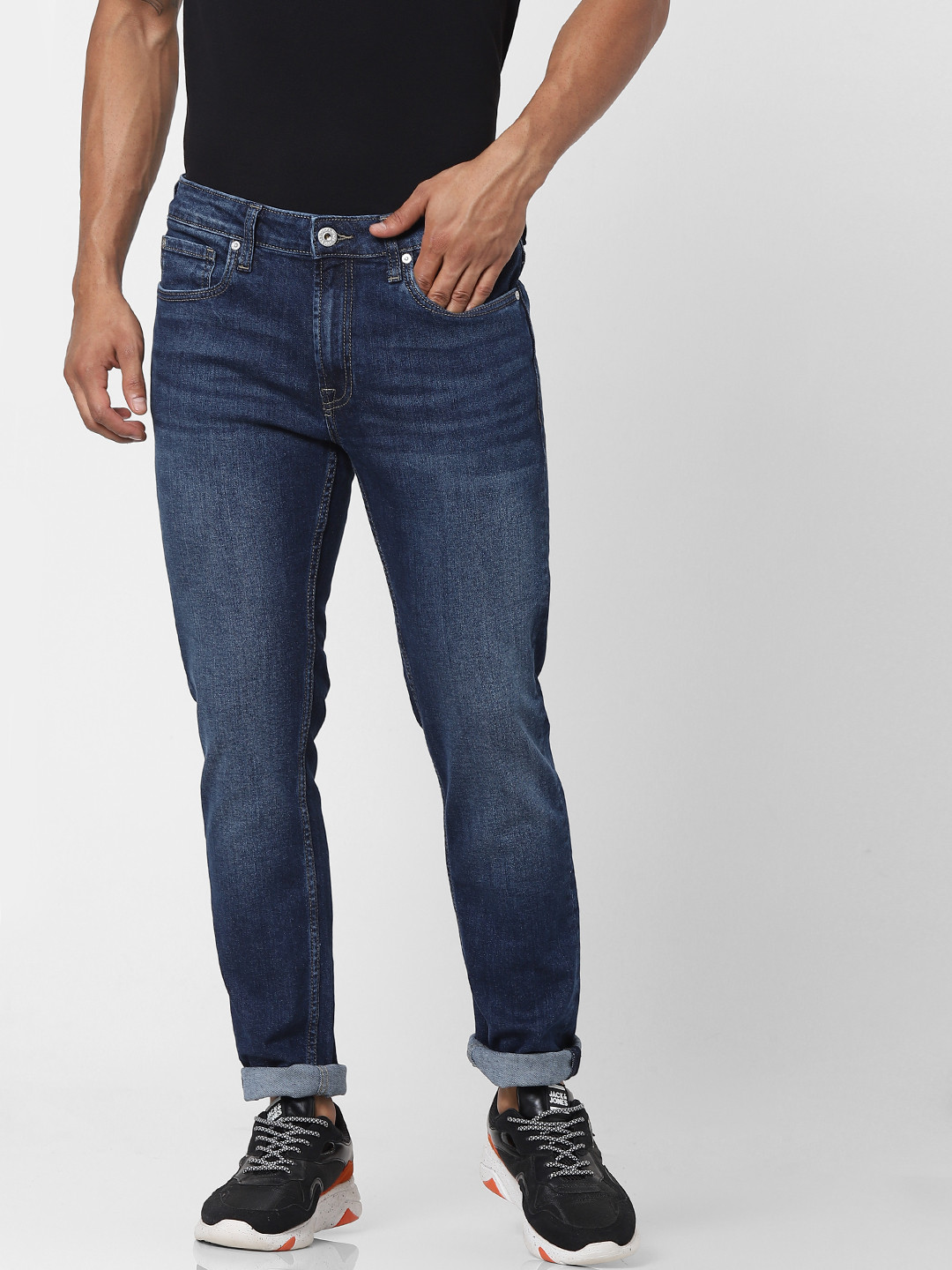 

Jack & Jones Men Blue Skinny Fit Low-Rise Heavy Fade Stretchable Jeans