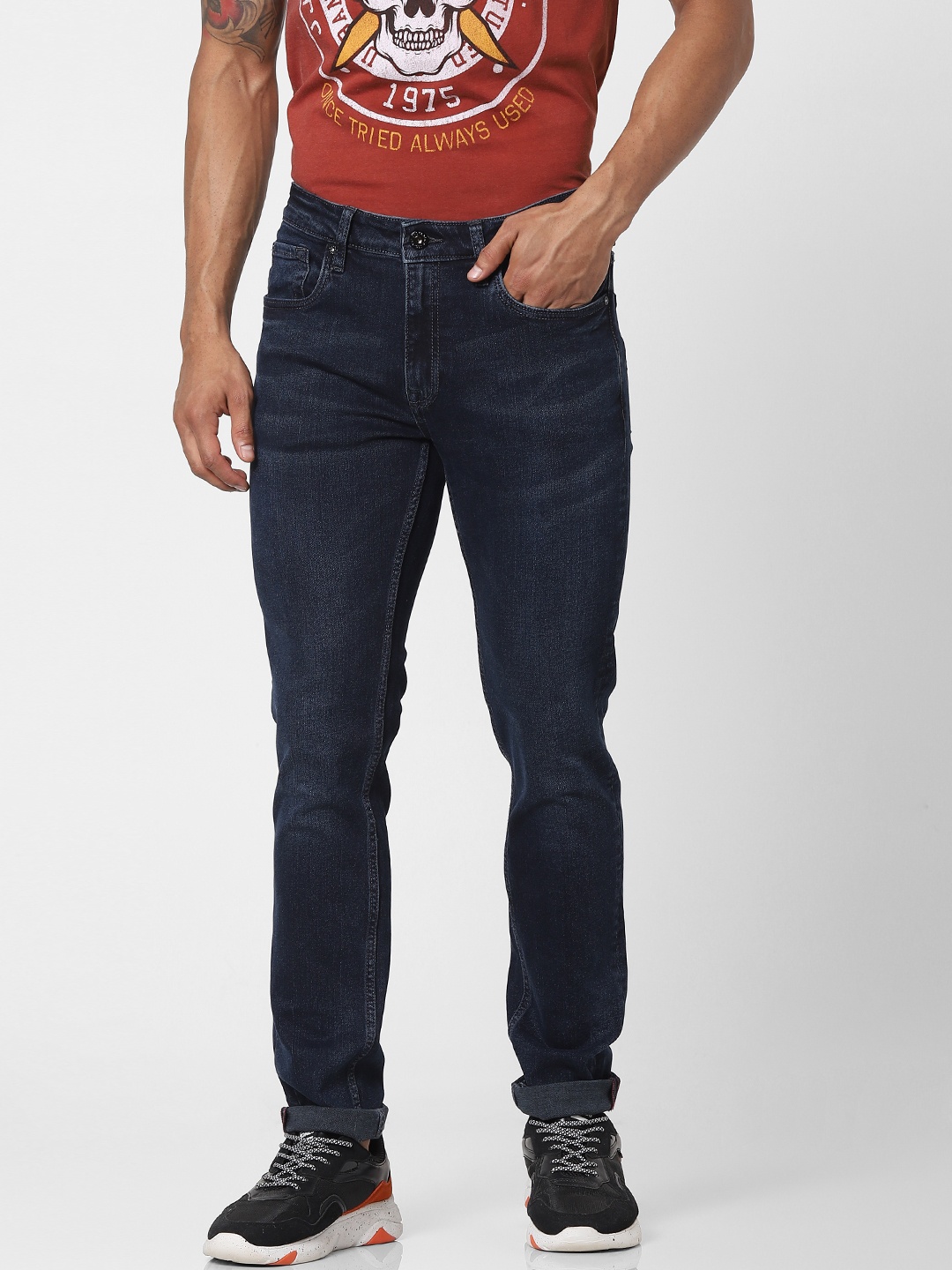

Jack & Jones Men Blue Skinny Fit Low-Rise Light Fade Stretchable Jeans