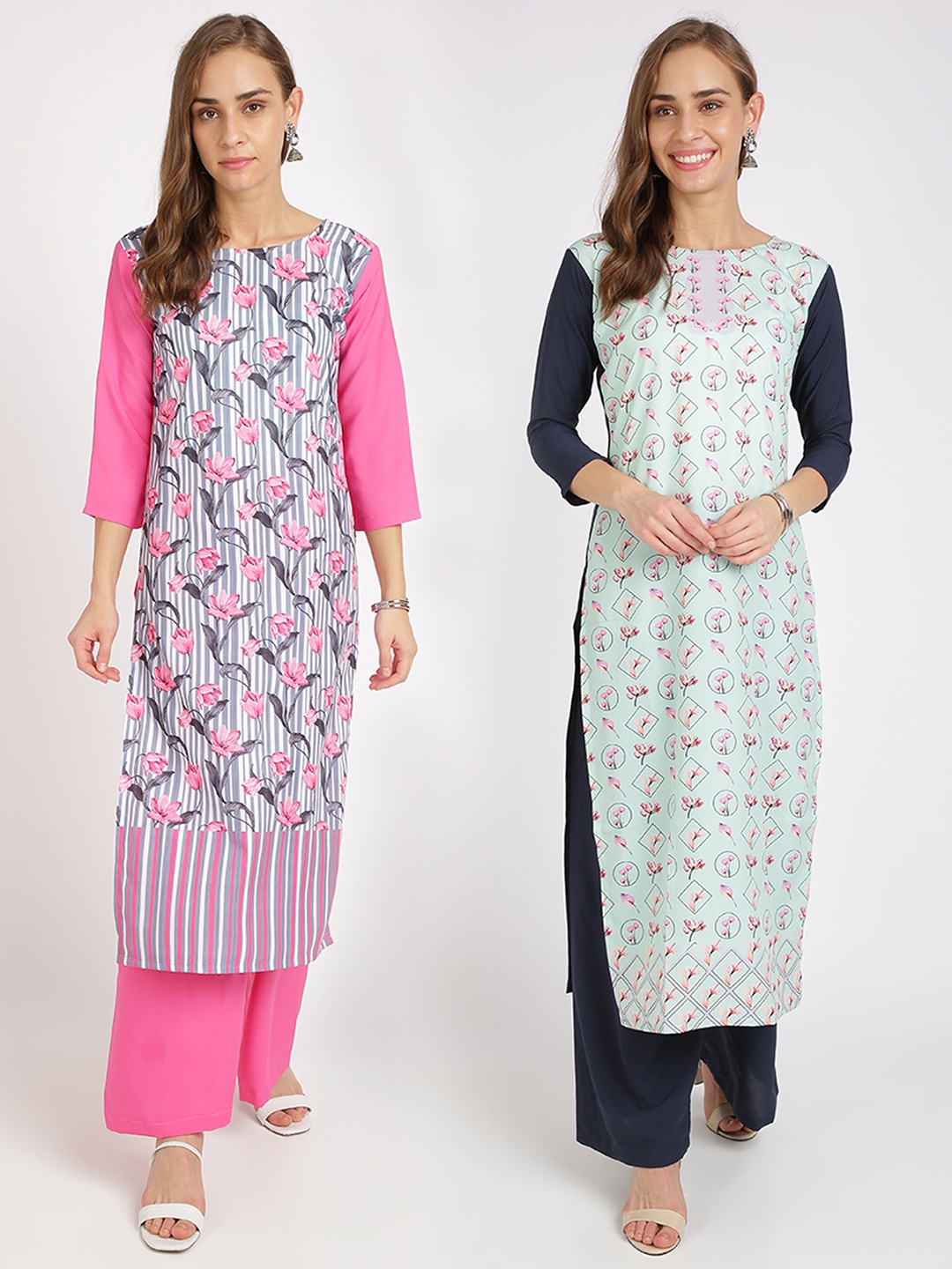 

Florence Women Pack of 2 Printed Kurta with Palazzos, Multi