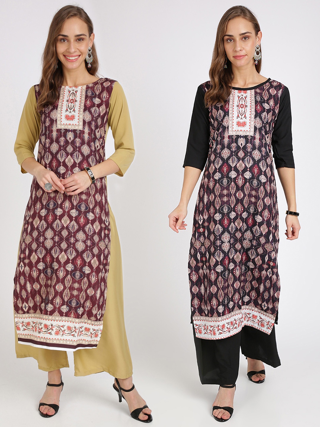 

Florence Women Pack Of 2 Printed Kurta with Palazzos, Multi