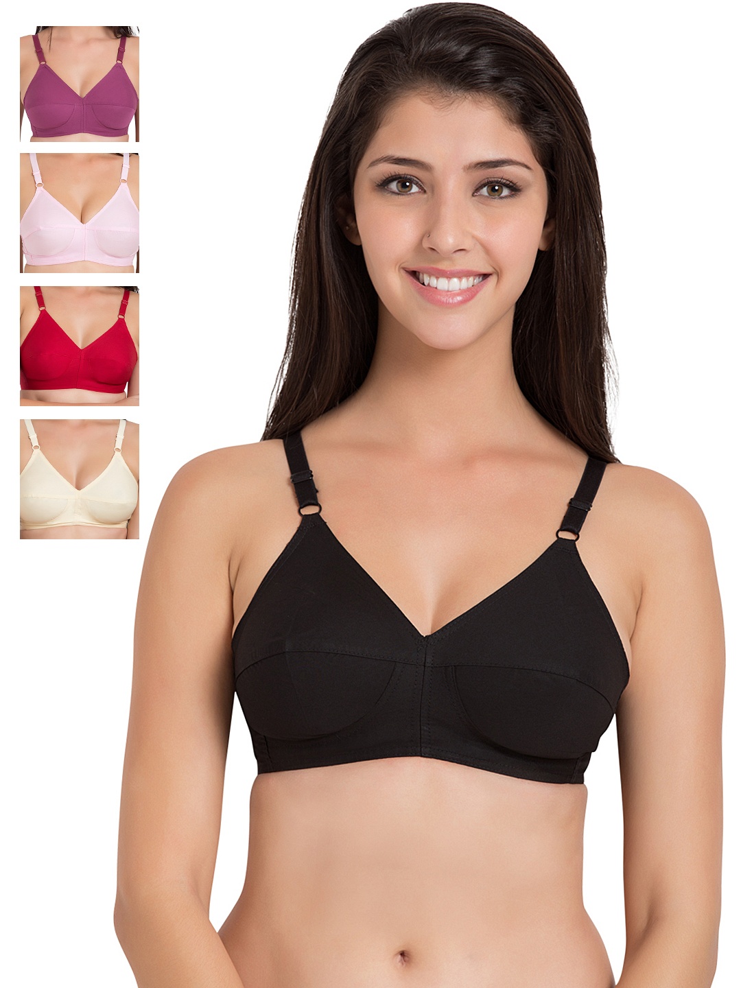 

Souminie Pack of 5 Medium-Coverage Bras SLY-BL-MG-PK-RD-SK_AS, Multi