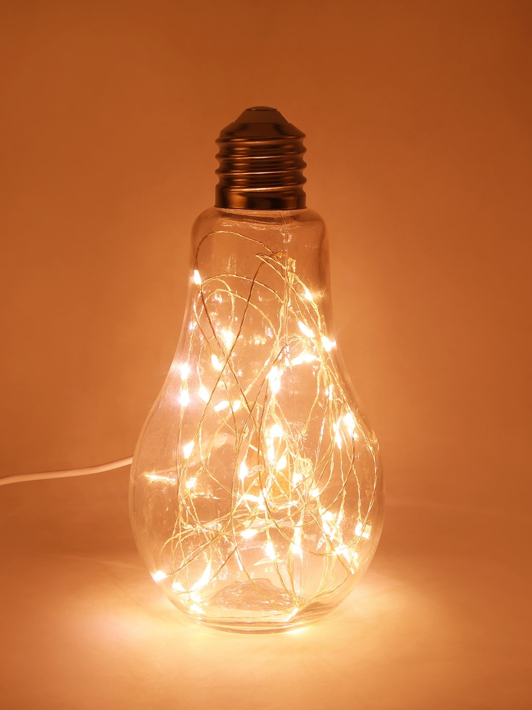 

Bigsmall White & Transparent Self Design Quirky Bulb Shaped LED Lamp