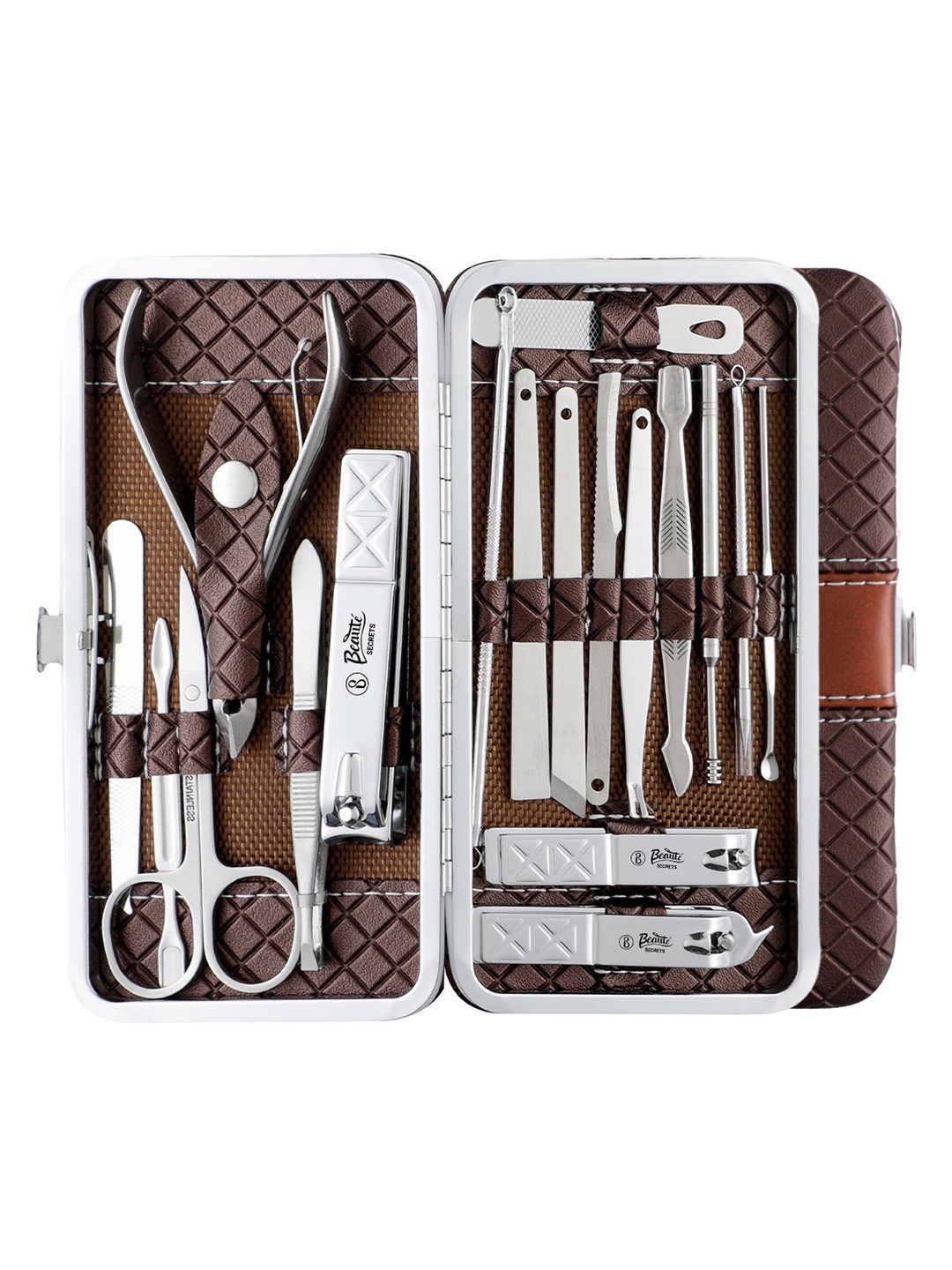 

Beaute Secrets Unisex Manicure Padicure Tools Kit for Feet, Ear Pick, Tweezer, Brown