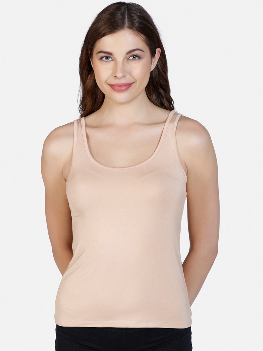 

Amante Women Nude-Coloured Cotton Vest