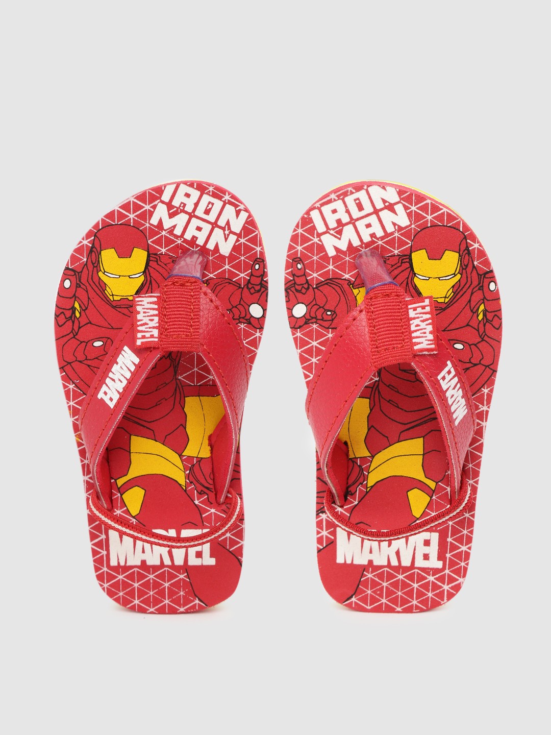 

toothless Boys Red & White Marvel Avengers Iron Man Print Thong Flip-Flops with Backstrap