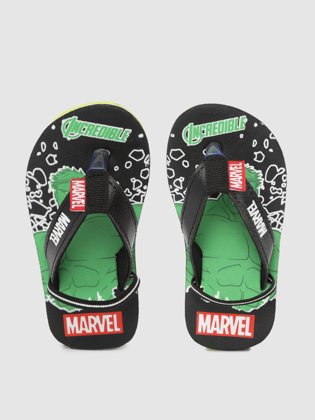 

toothless Boys Black & Green Marvel Incredible Hulk Print Thong Flip-Flops with Backstrap