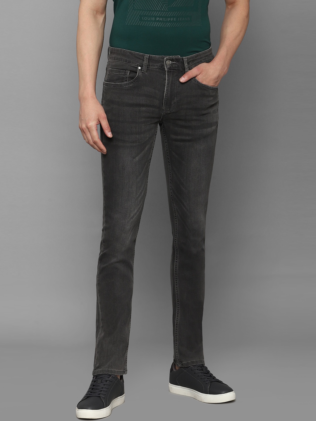 

Louis Philippe Jeans Men Grey MATT Slim Fit Mid-Rise Clean Look Stretchable Jeans