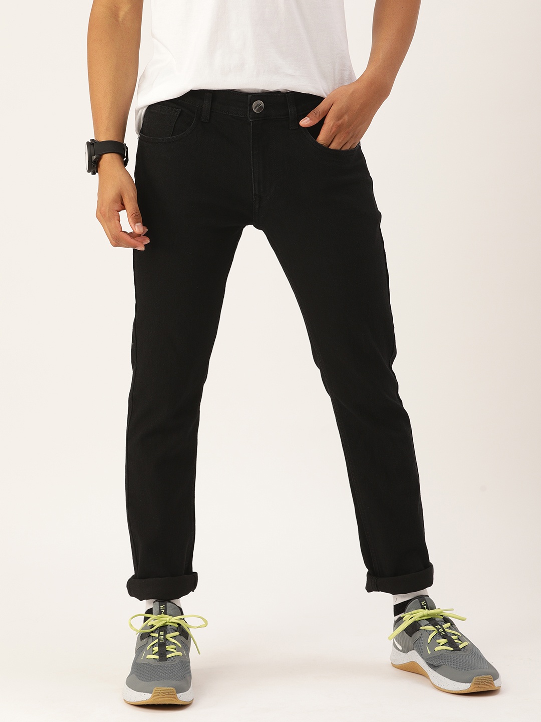 

SINGLE Men Black Slim Fit Stretchable Jeans