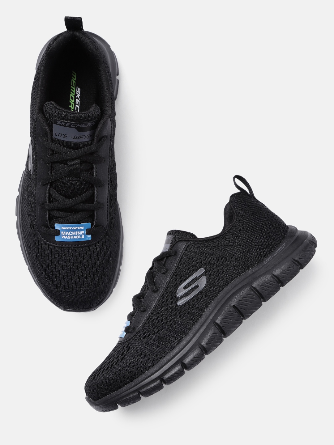 

Skechers Men Solid Track Moulton Training Or Gym Shoes, Black