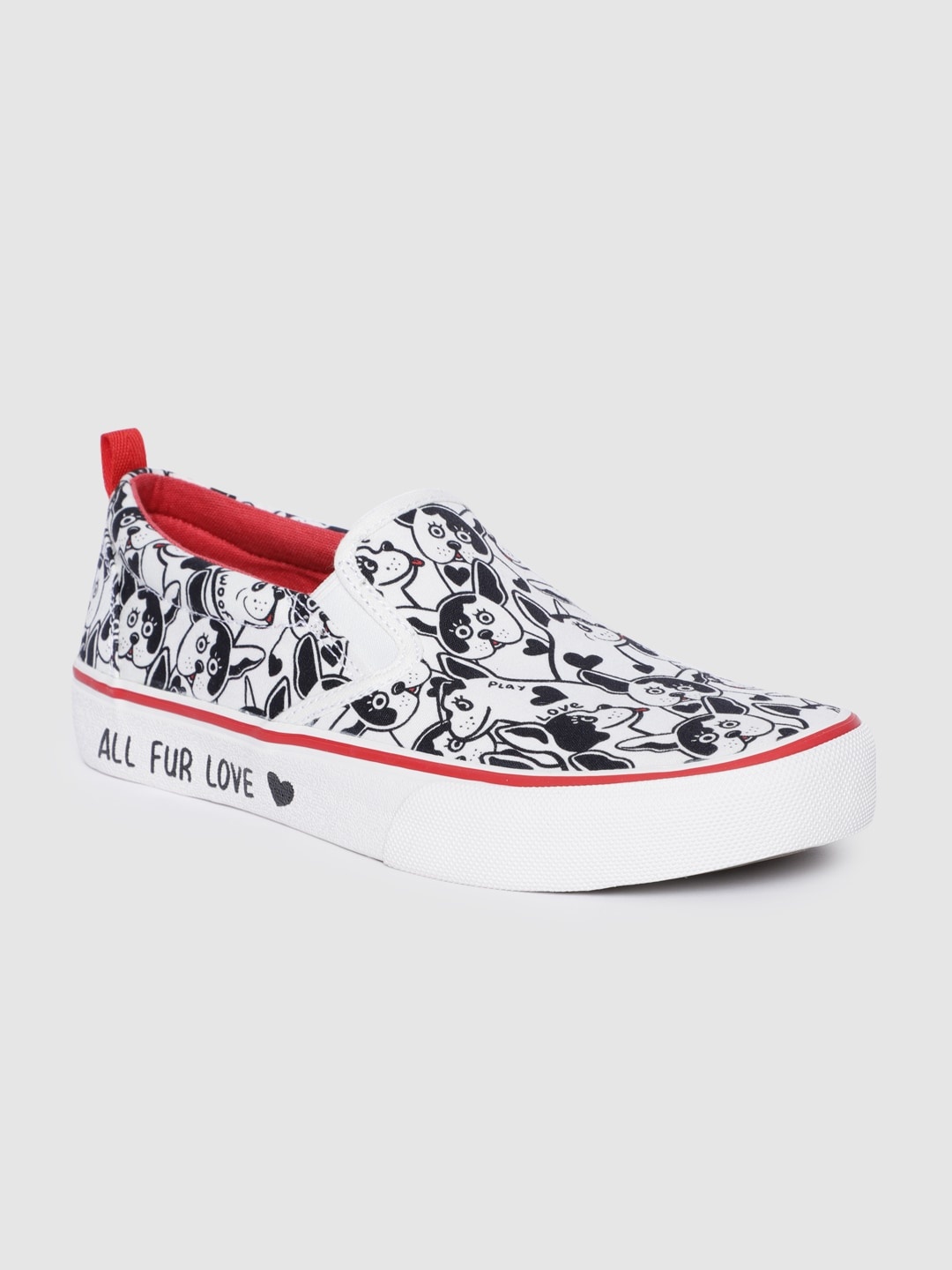 

Skechers Women White Printed MARLEY JR - FUR LOVE Slip-On Sneakers