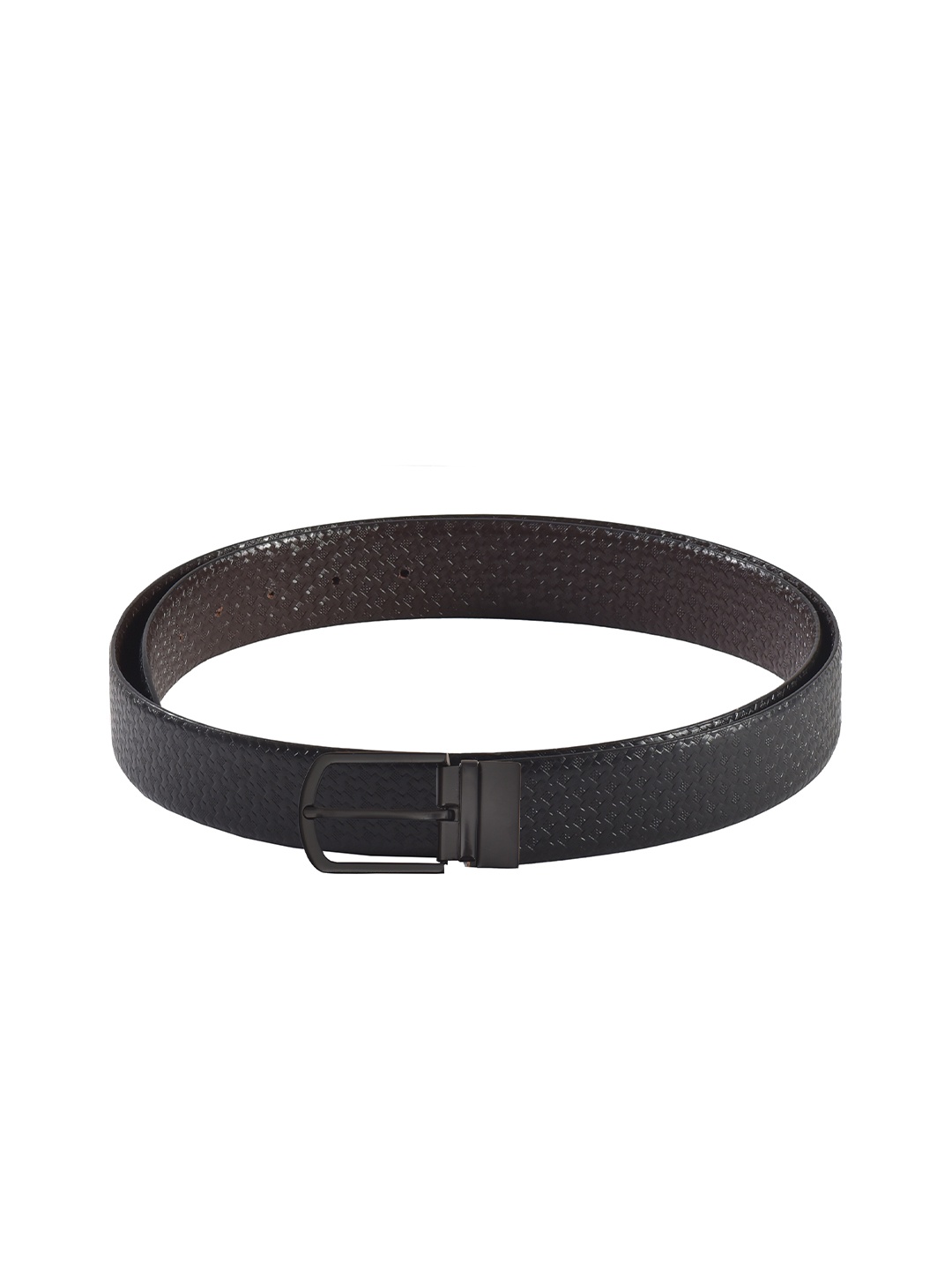 

Second SKIN Men Black & Brown Genuine Leather Textured Reversible Belt