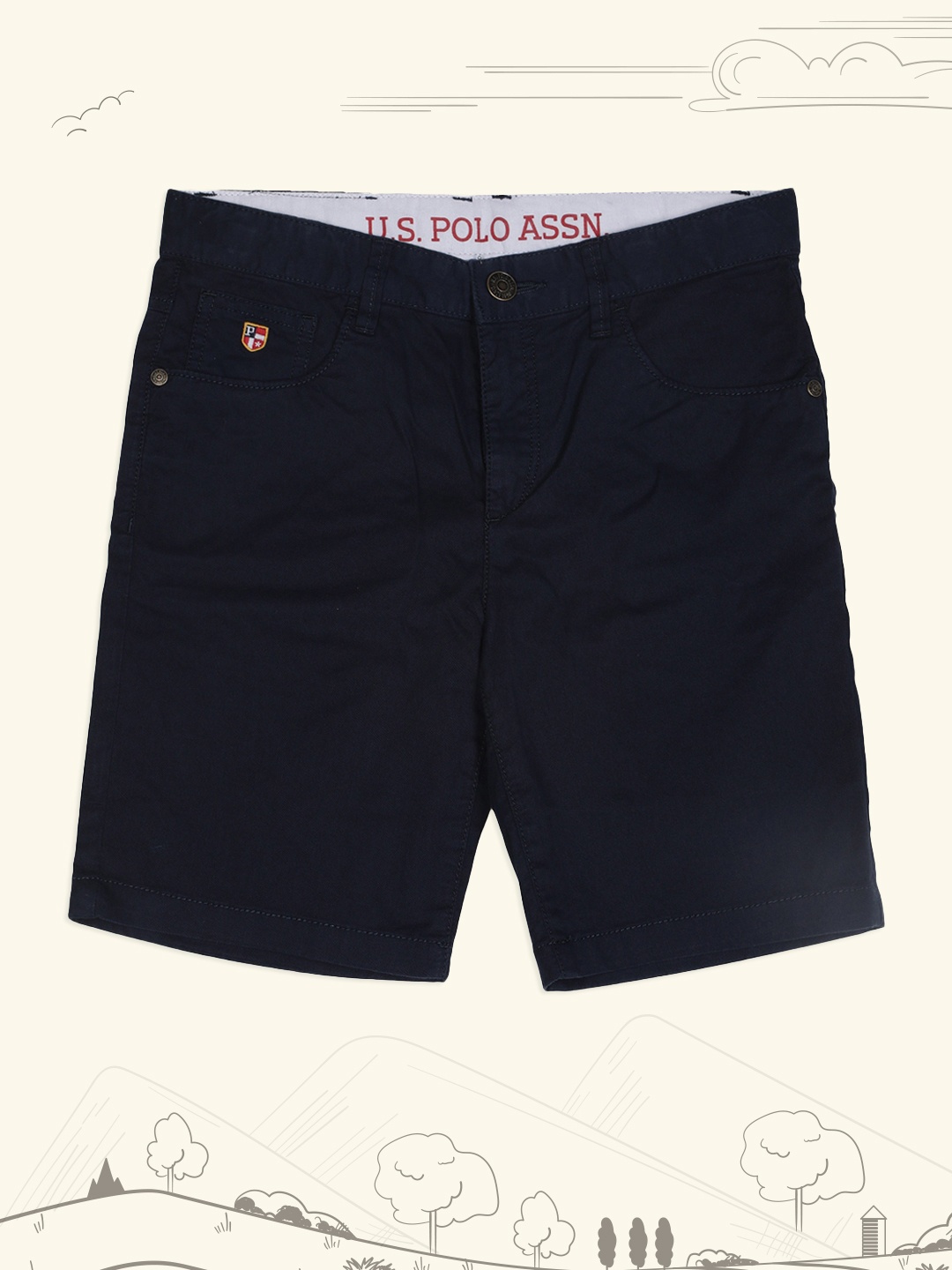

U.S. Polo Assn. Kids Boys Blue Solid Regular Fit Regular Shorts