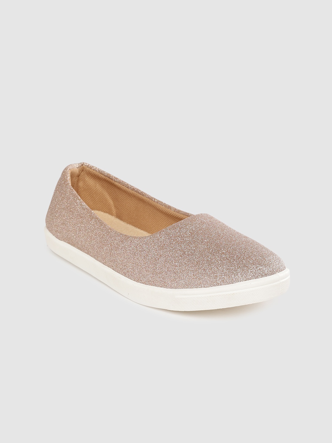 

DressBerry Women Muted Gold-Toned Shimmer Ballerinas