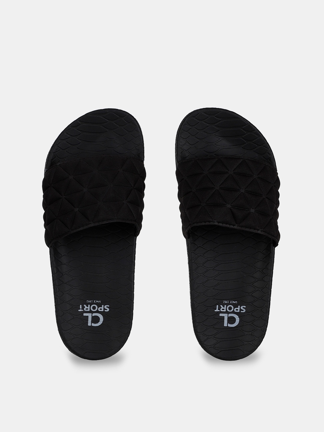 

Carlton London sports Women Black Self Design Sliders