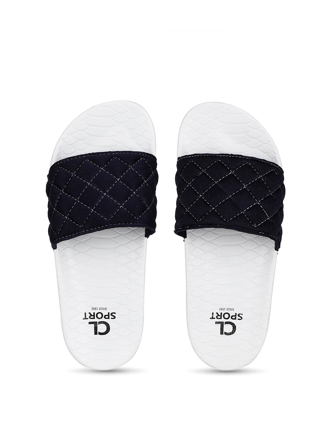 

Carlton London sports Women Navy Blue & White Self Design Sliders