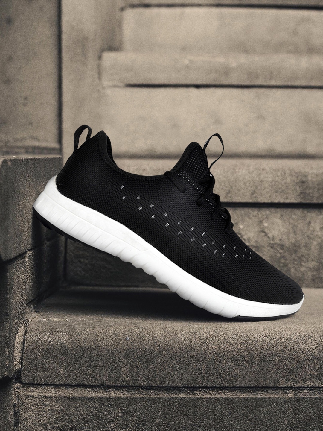 

Allen Cooper Men Black Mesh Running Shoes