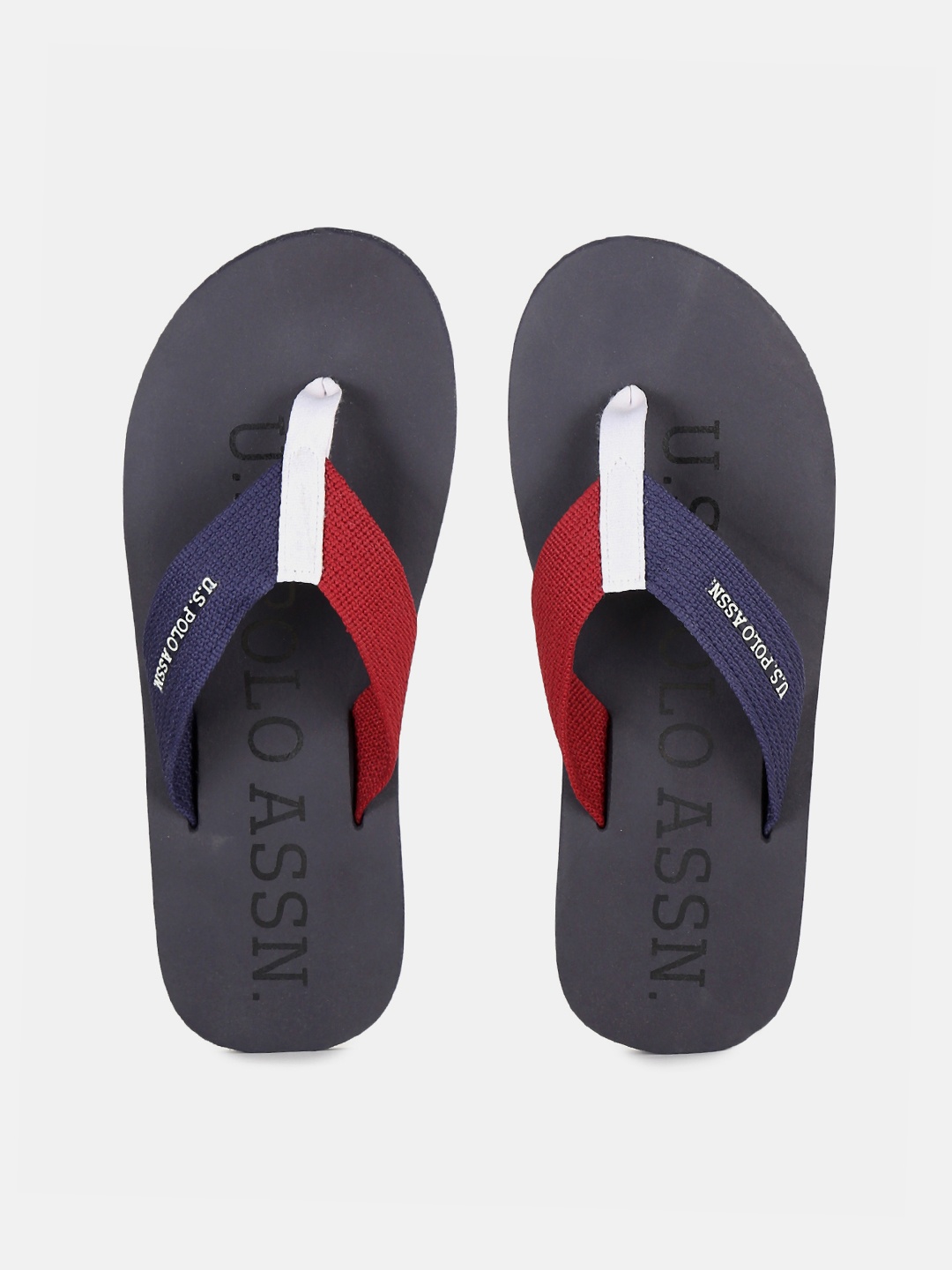 

U.S. Polo Assn. Men Navy Blue & Red Colourblocked Thong Flip-Flops